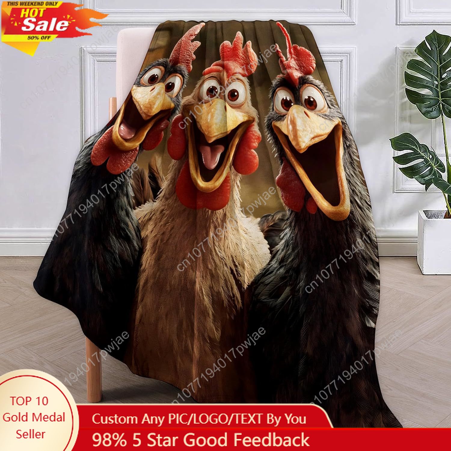 Home Textiles & Decorations - Chickens Blanket Gifts for Women, Cartoon