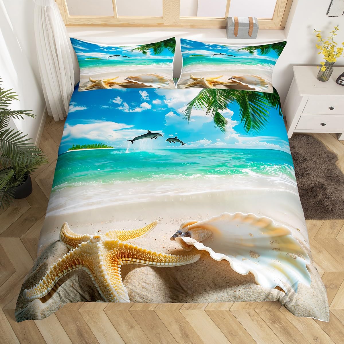 Beach Comforter Cover, Coastal - đánh giá và giá Bed Sheet Microfiber