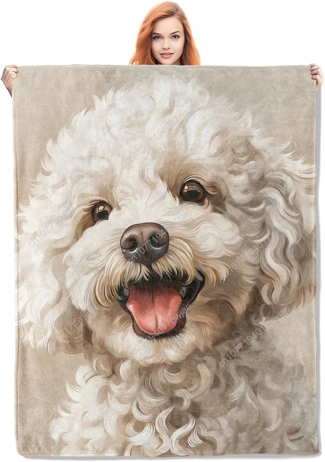 Joyful Poodle Portrait Blanket - đánh giá và giá Home Textiles & Decorations